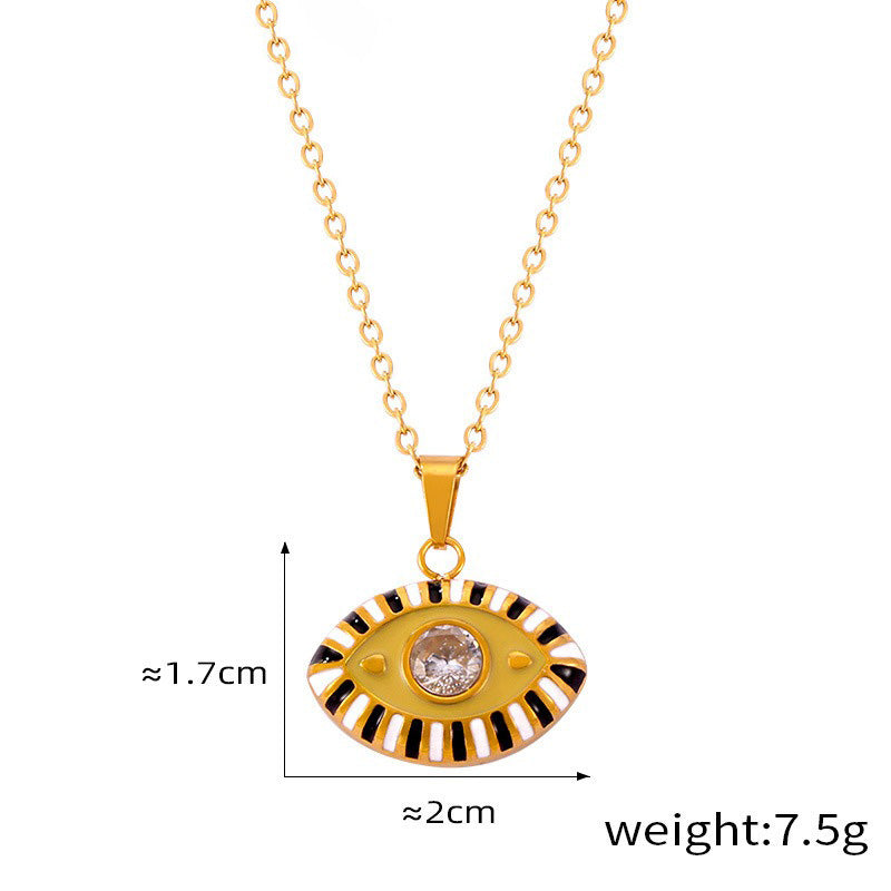18K Gold Devil Eye Diamond Necklace - Damned Threads