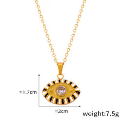 18K Gold Devil Eye Diamond Necklace - Damned Threads