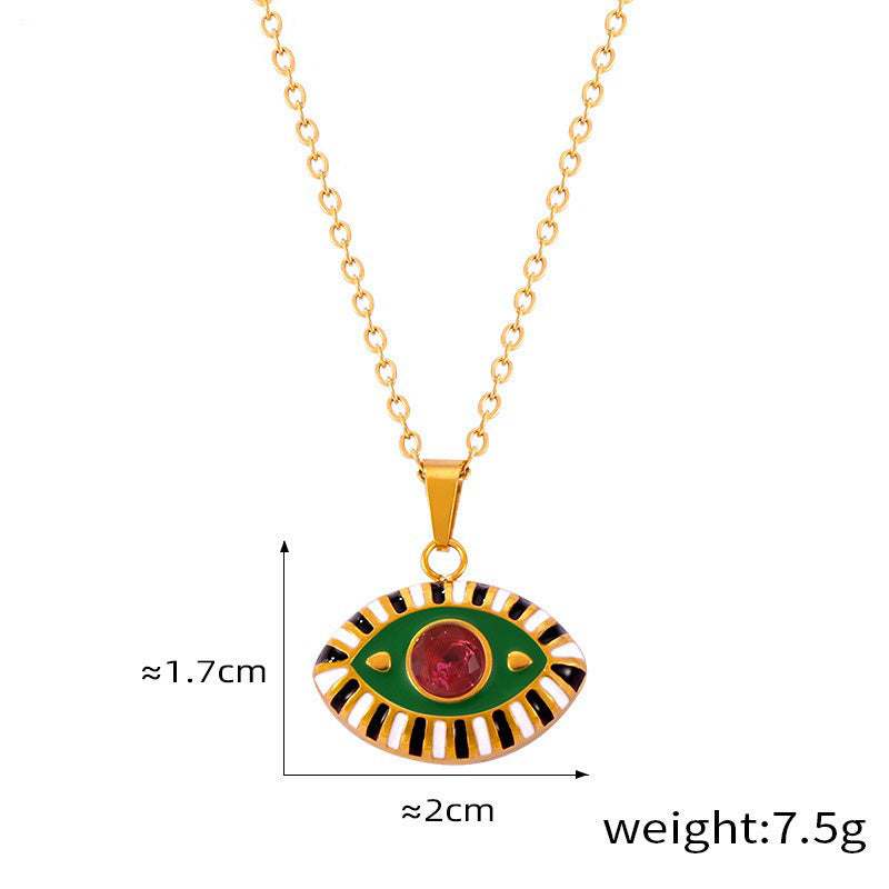 18K Gold Devil Eye Diamond Necklace - Damned Threads