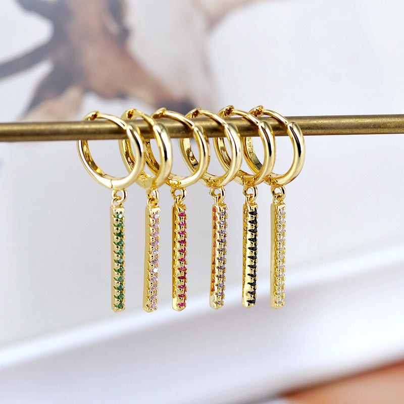 18K Gold Tassel Earrings With Rhinestone Design - Damned Threads