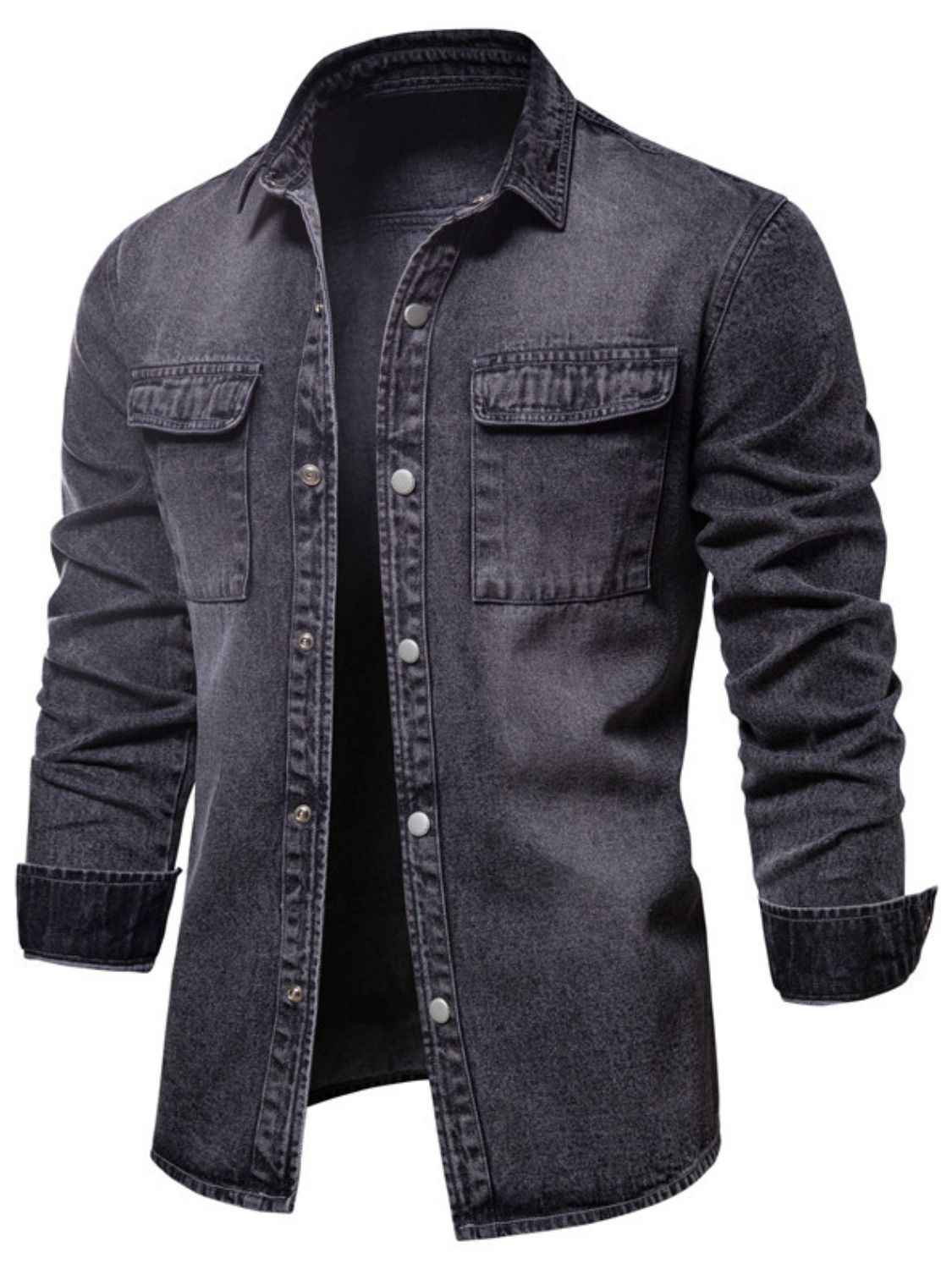 Men's Button Down Chest Pocket Denim Jacket - Damned Threads