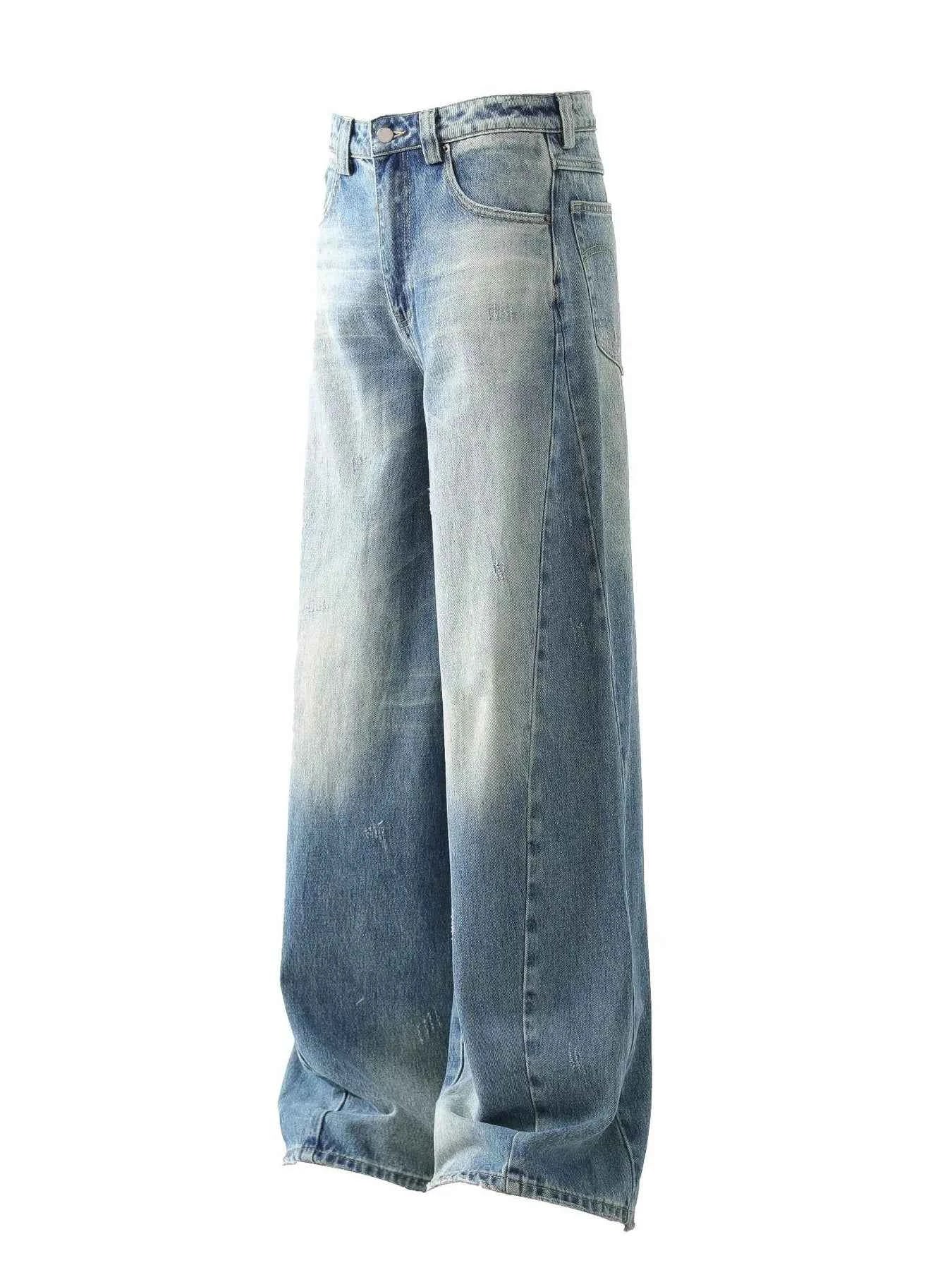Men's Wide Leg Baggy Washed Jeans
