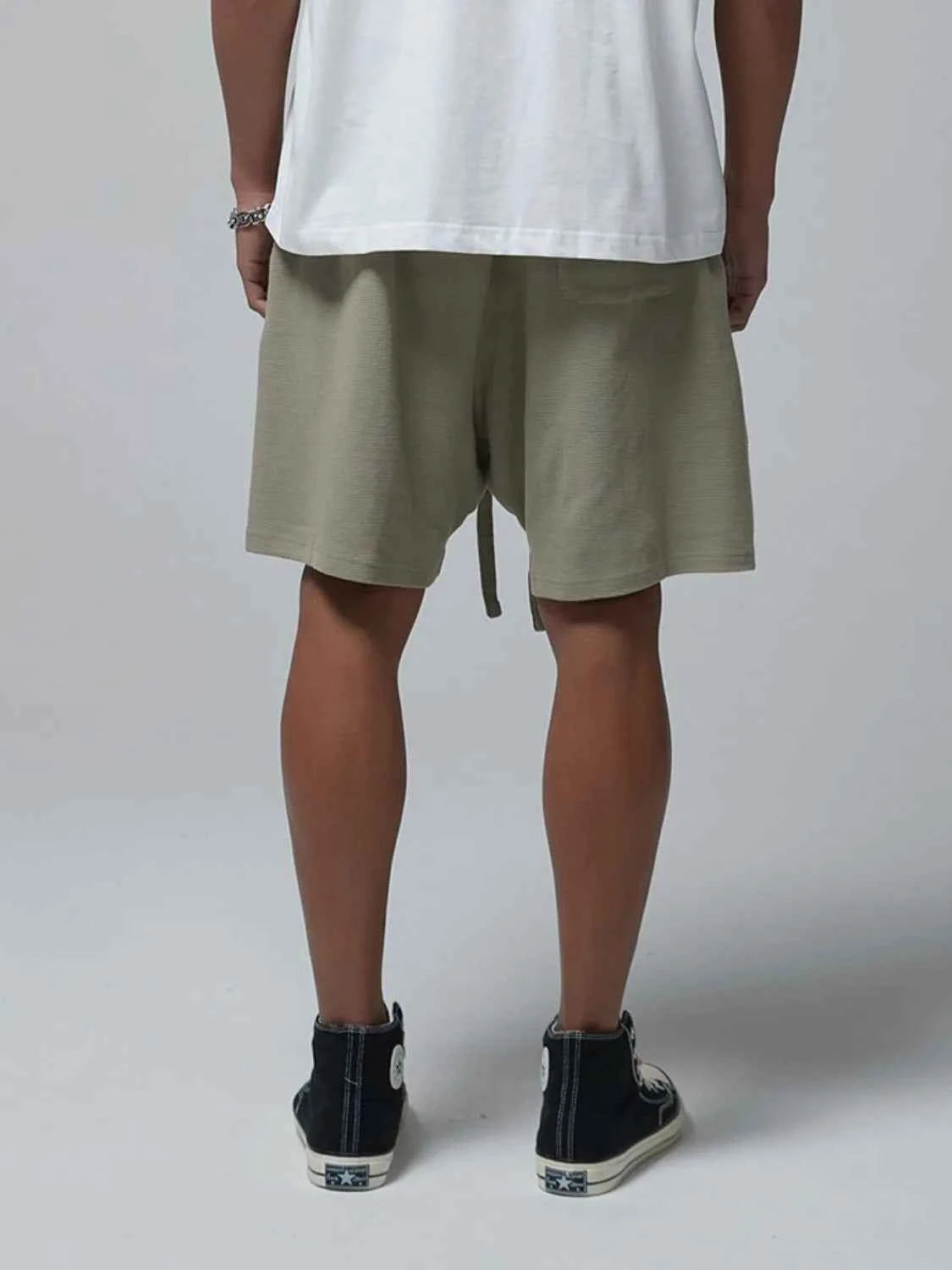 Men's Drawstring Waffle Shorts with Pockets