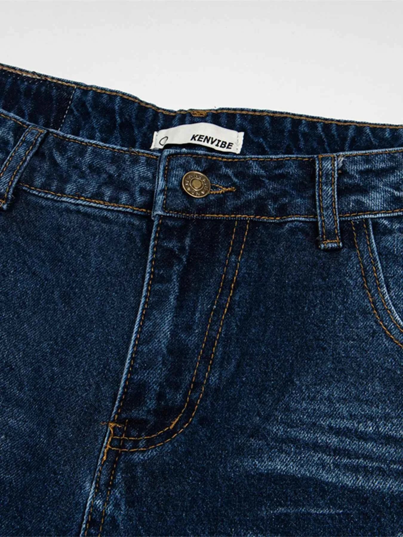 Men's Wide Leg Vintage Wash Jeans