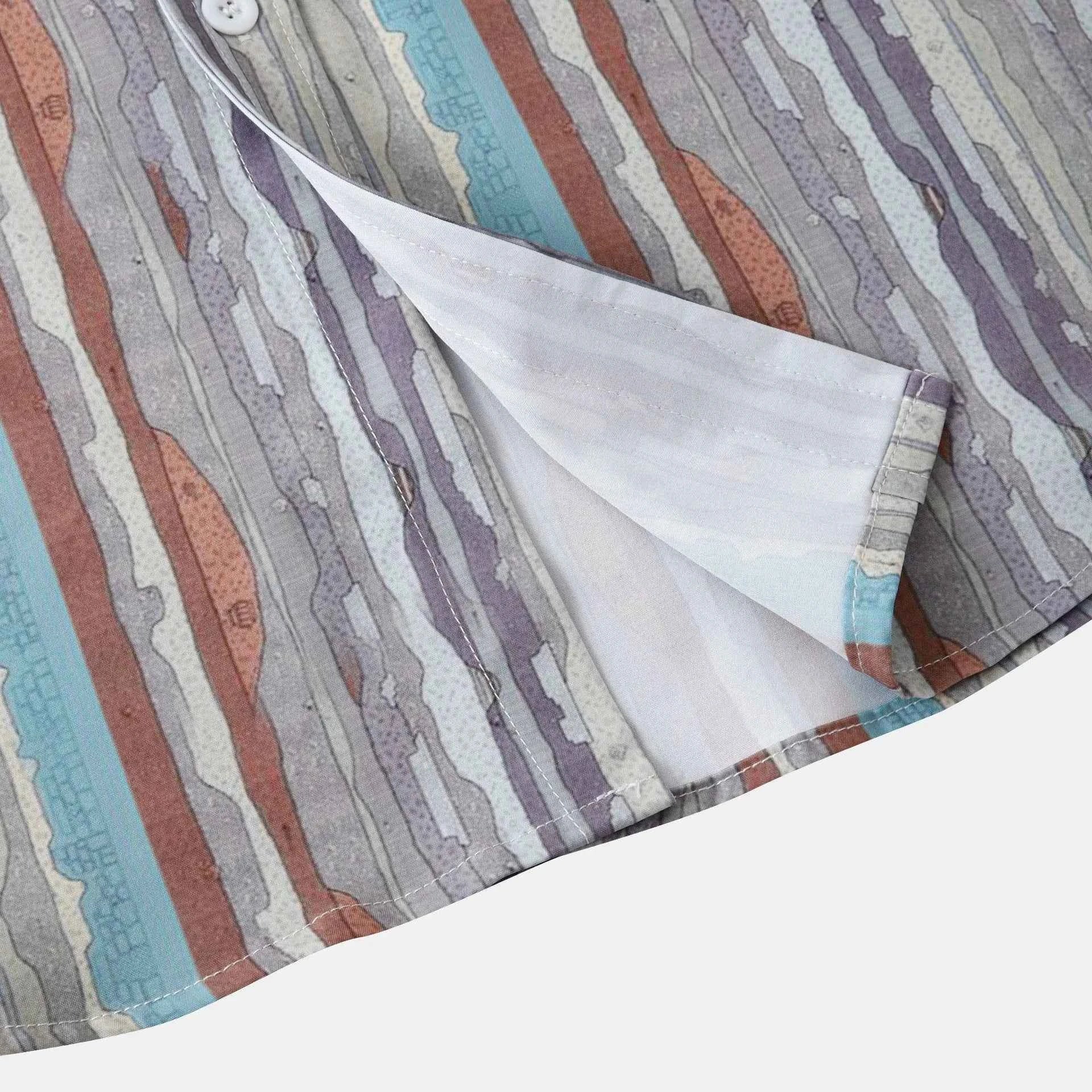 Men's Casual Vintage Striped Long Sleeve Button-Down Shirt