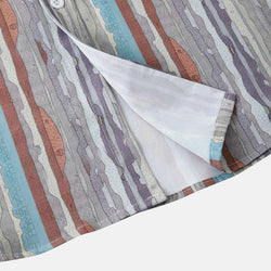 Men's Casual Vintage Striped Long Sleeve Button-Down Shirt