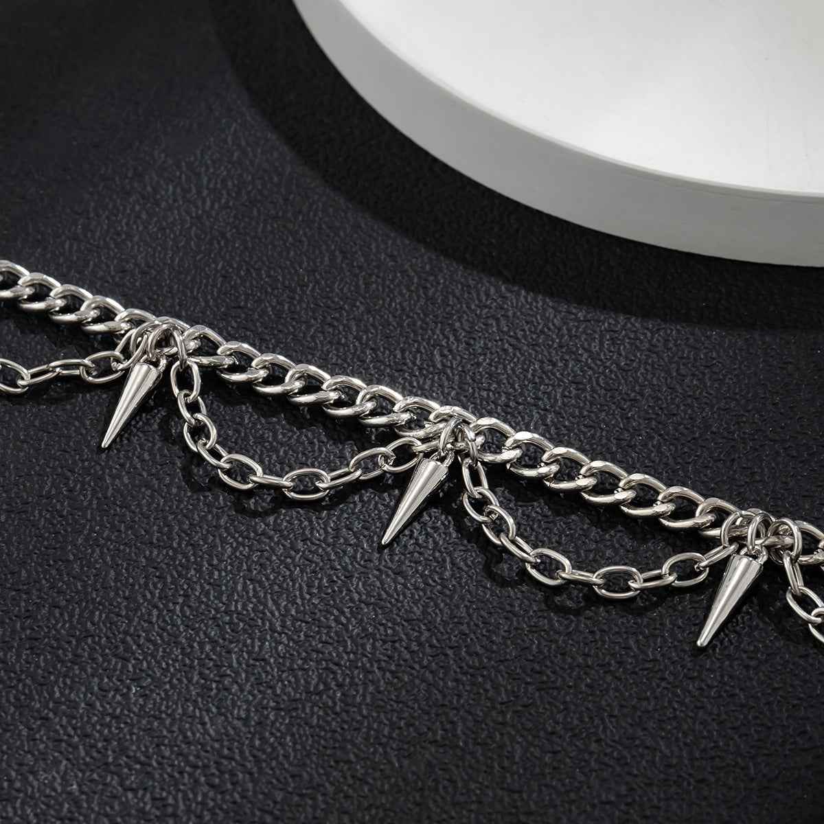 Tassel Rivet & Spike Necklace - Damned Threads