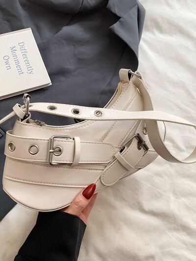 PU Leather Buckle Shoulder Bag - Damned Threads