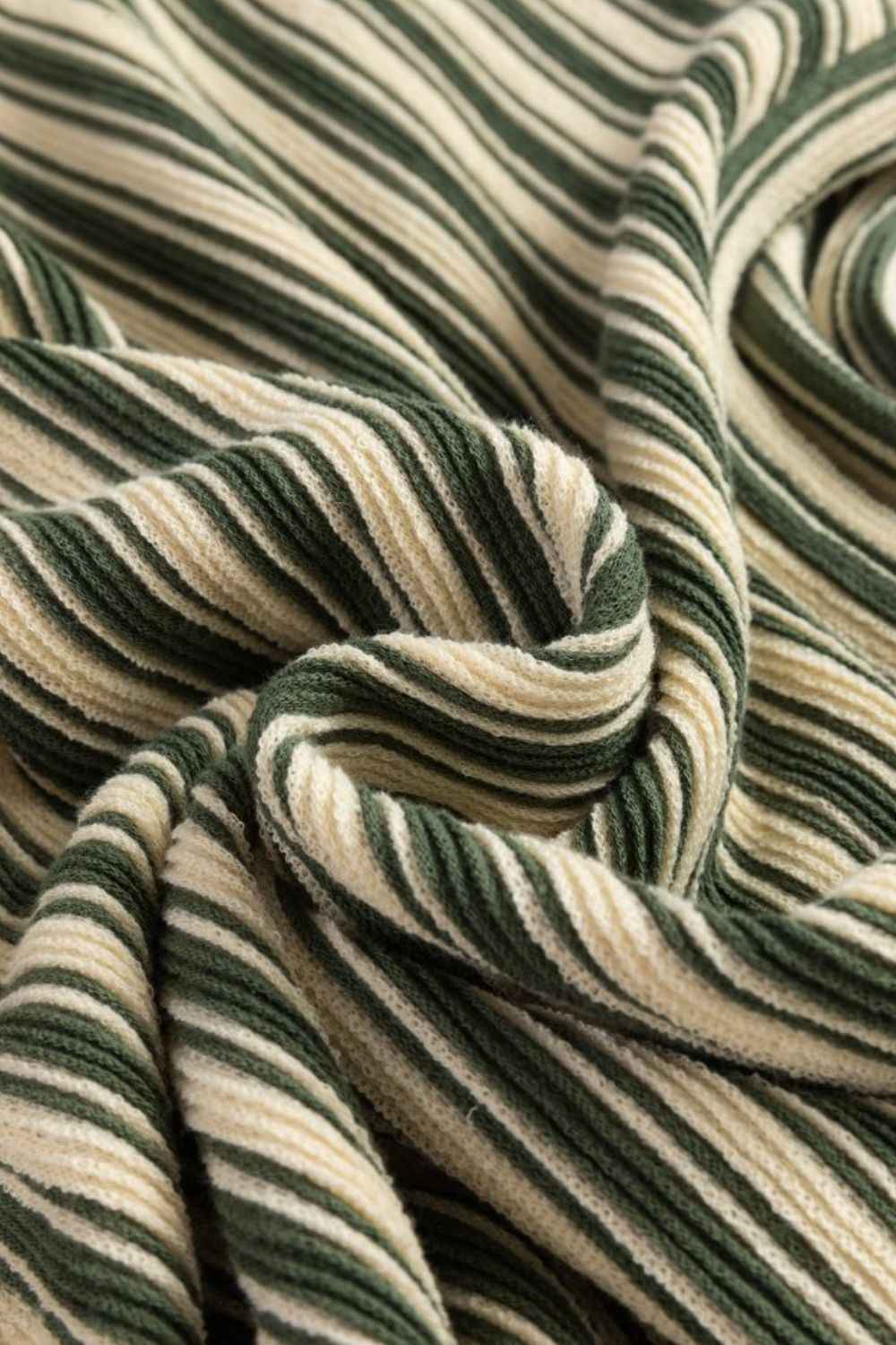 Stripe Textured Side Slit Crew Neck T-Shirt - Damned Threads