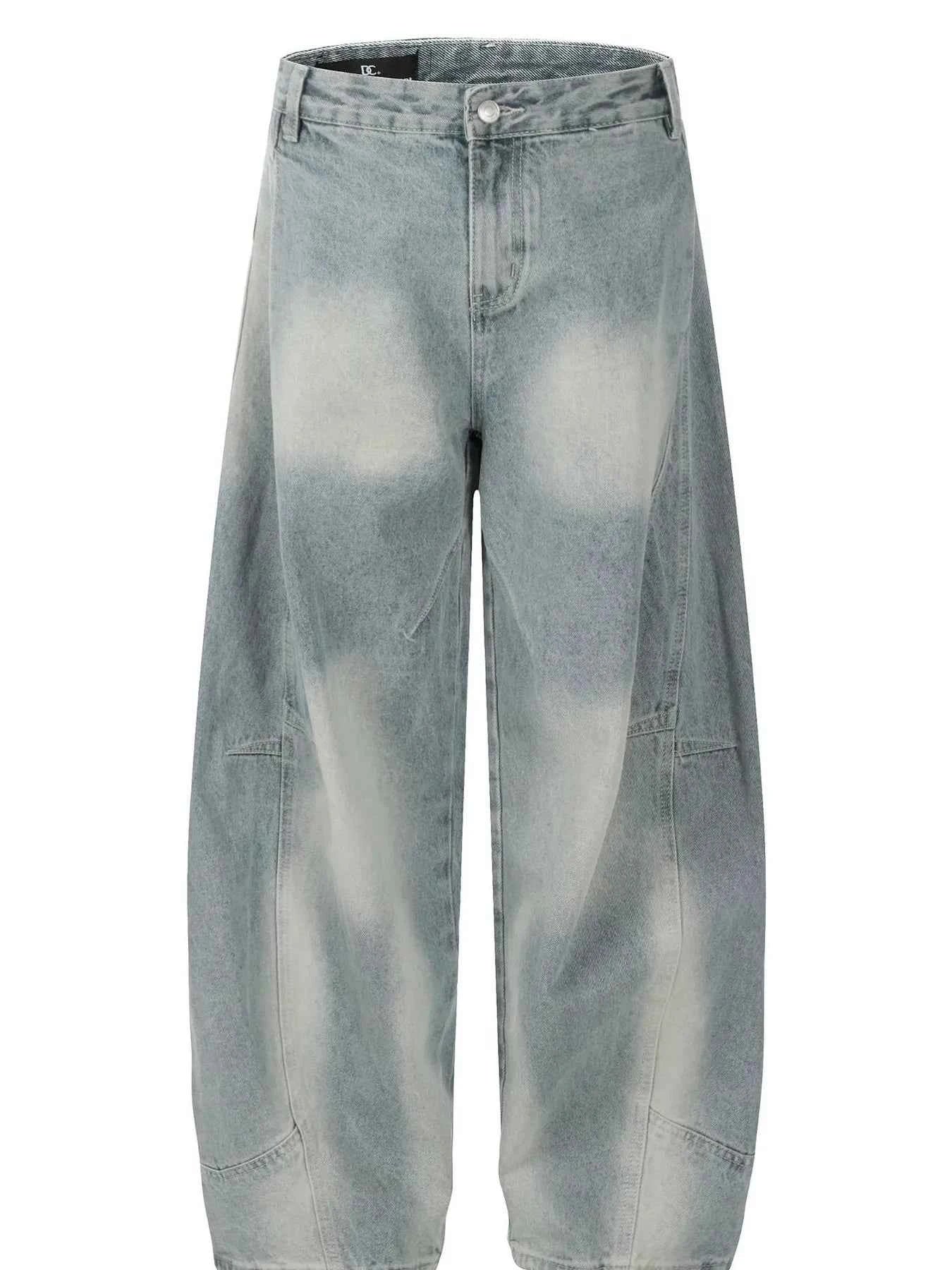 Men's Washed Curved Jeans with Contemporary Fade