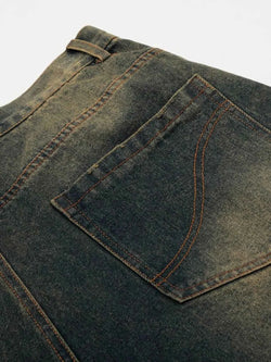 Men's Washed High-Waist Baggy Denim Shorts