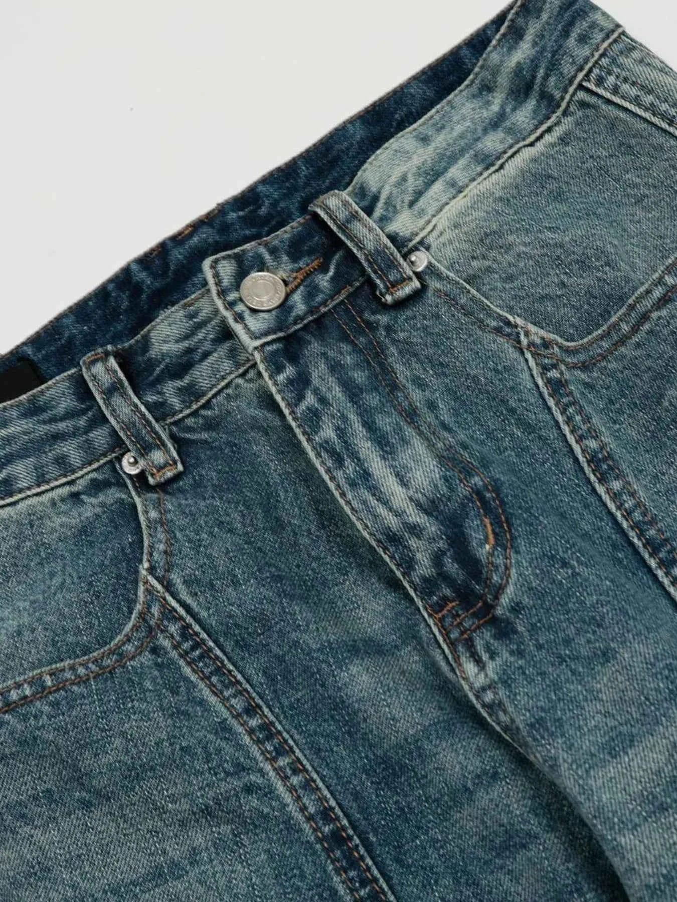 Men's Wash Wide Leg Jeans