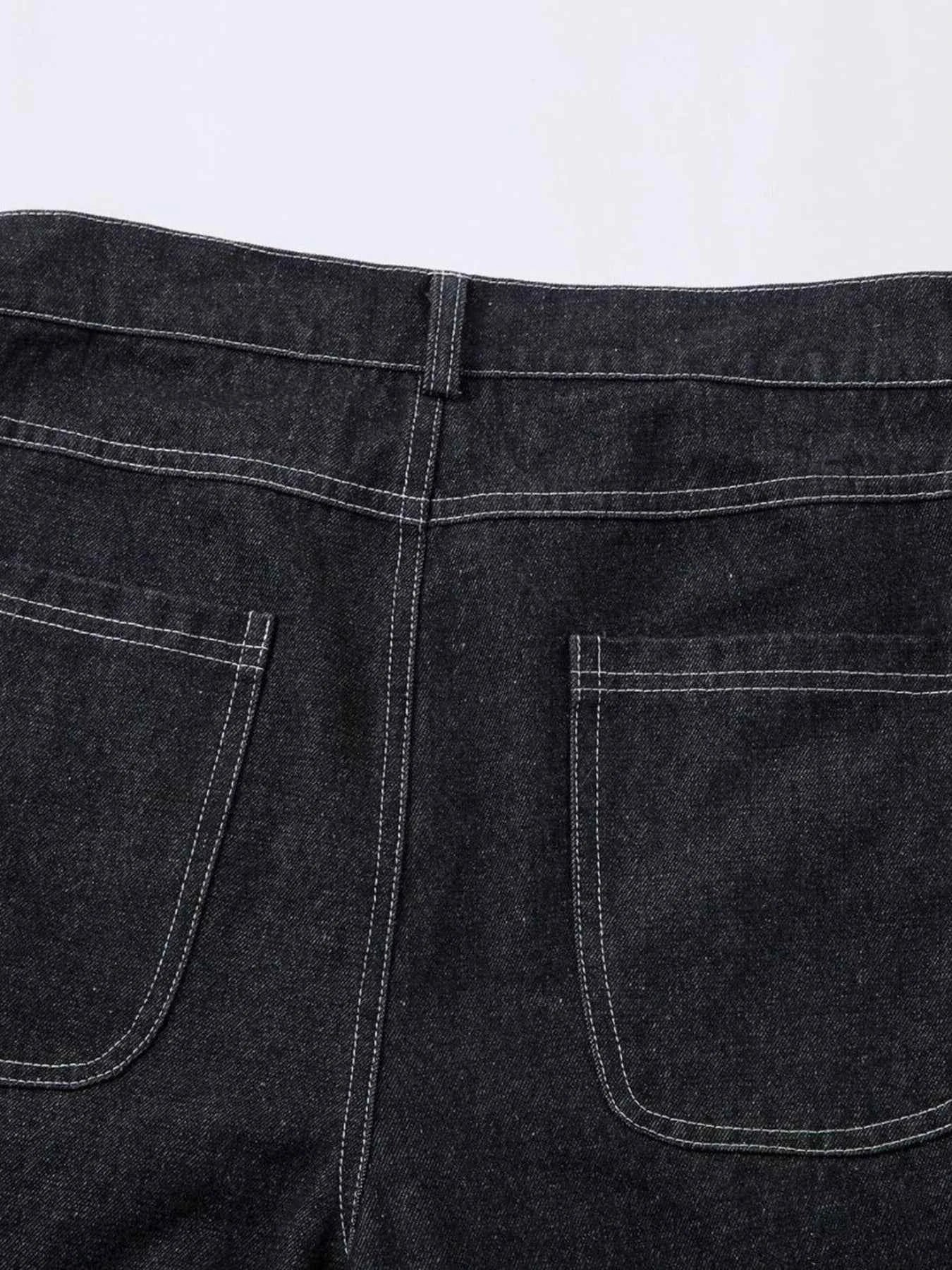 Men's Wide Leg Jeans with Contrast Panels