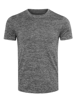 Men's Heathered Casual Round Neck T-Shirt