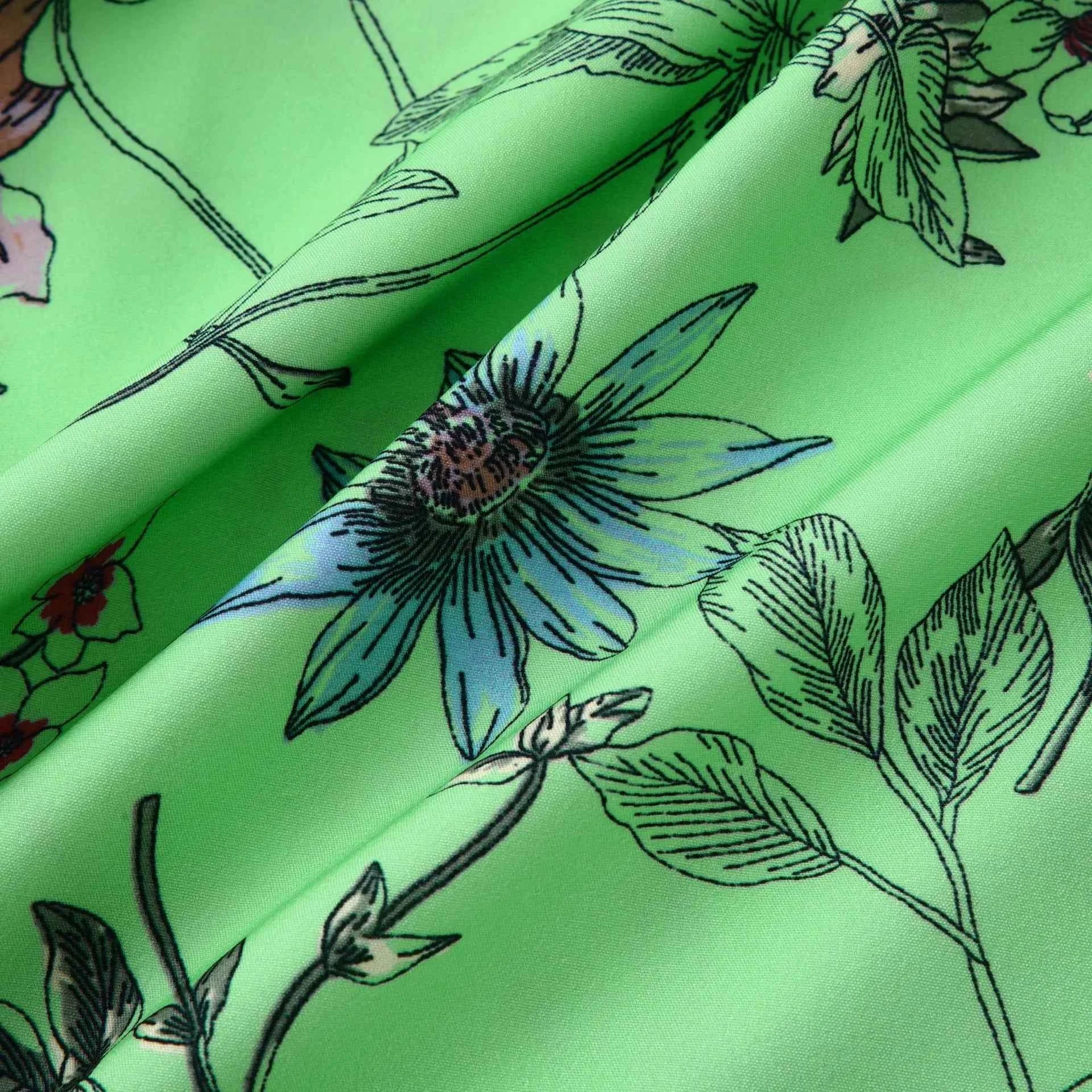 Men's Plus Size Floral Print Short Sleeve Button Down Casual Shirt