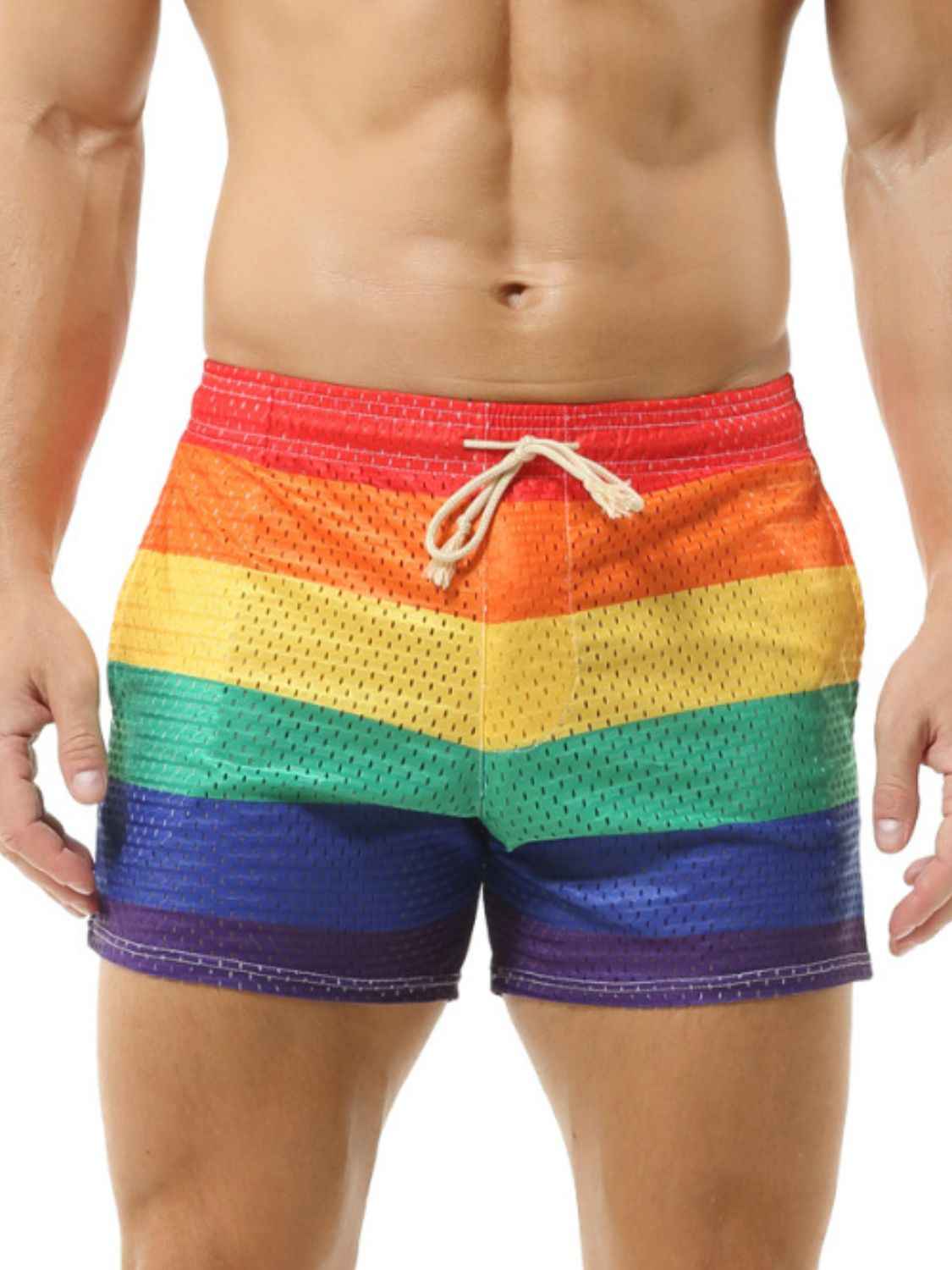 Men's Color Block Drawstring Shorts - Damned Threads