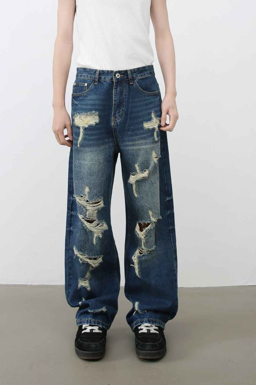 Men's Distressed Jeans with Pockets - Damned Threads