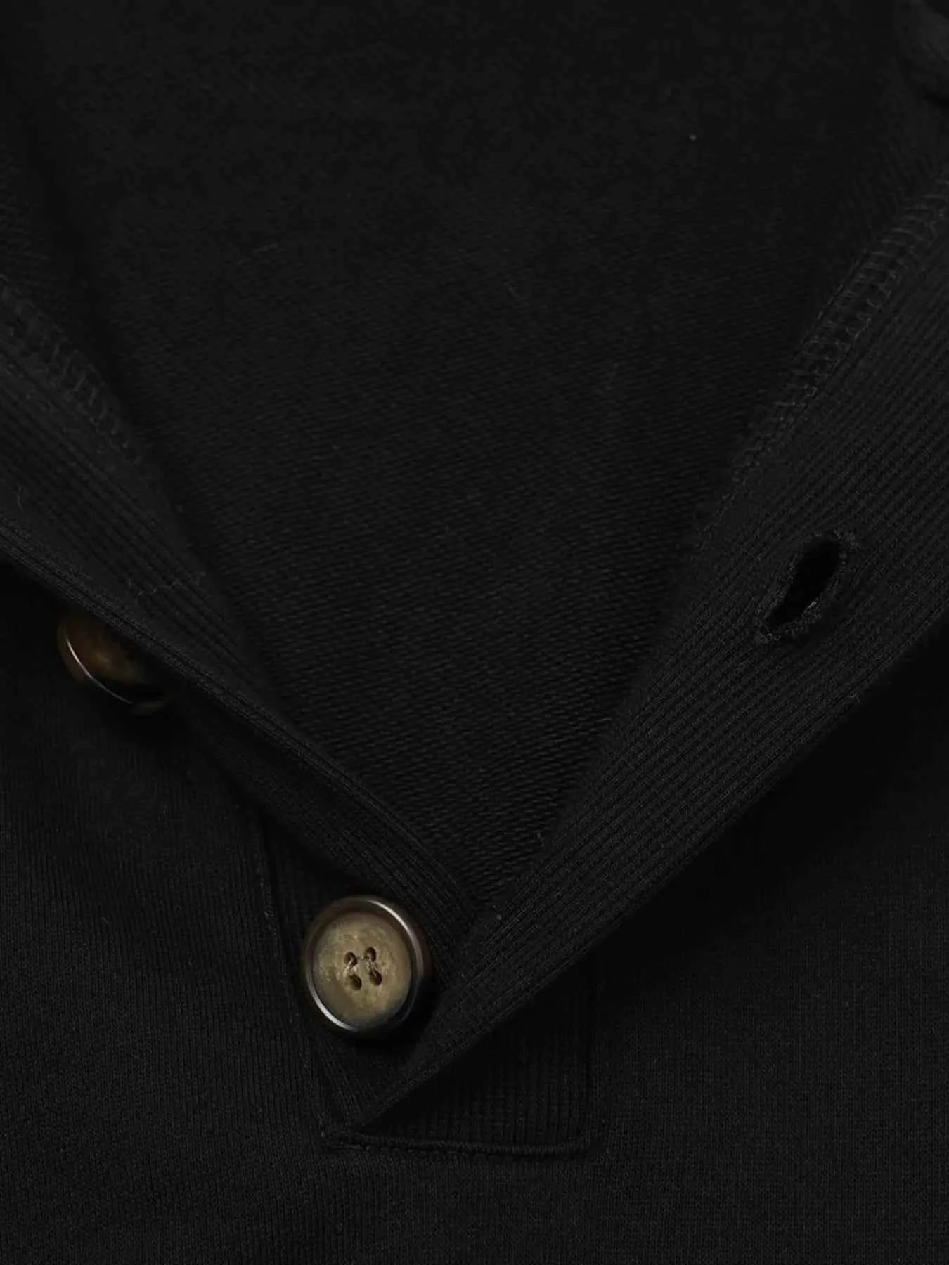 Men's Button Detail Long Sleeve Hoodie