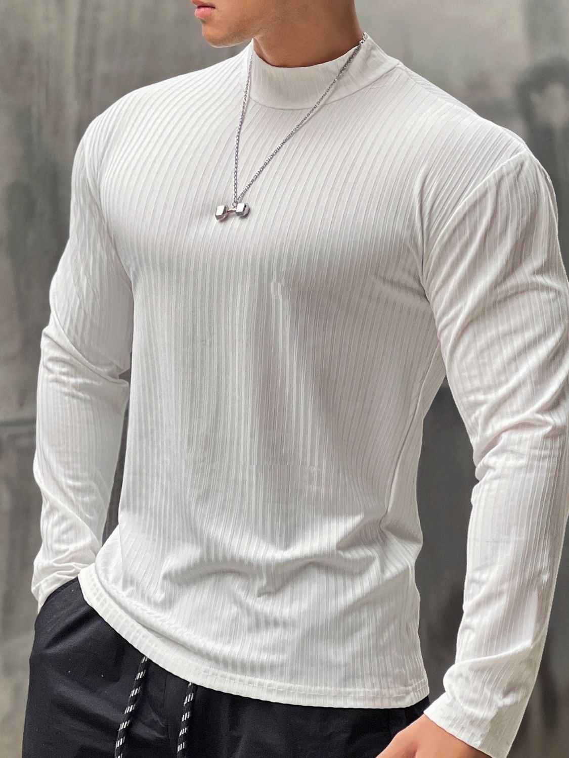 Men's Mock Neck Long Sleeve T-Shirt - Damned Threads