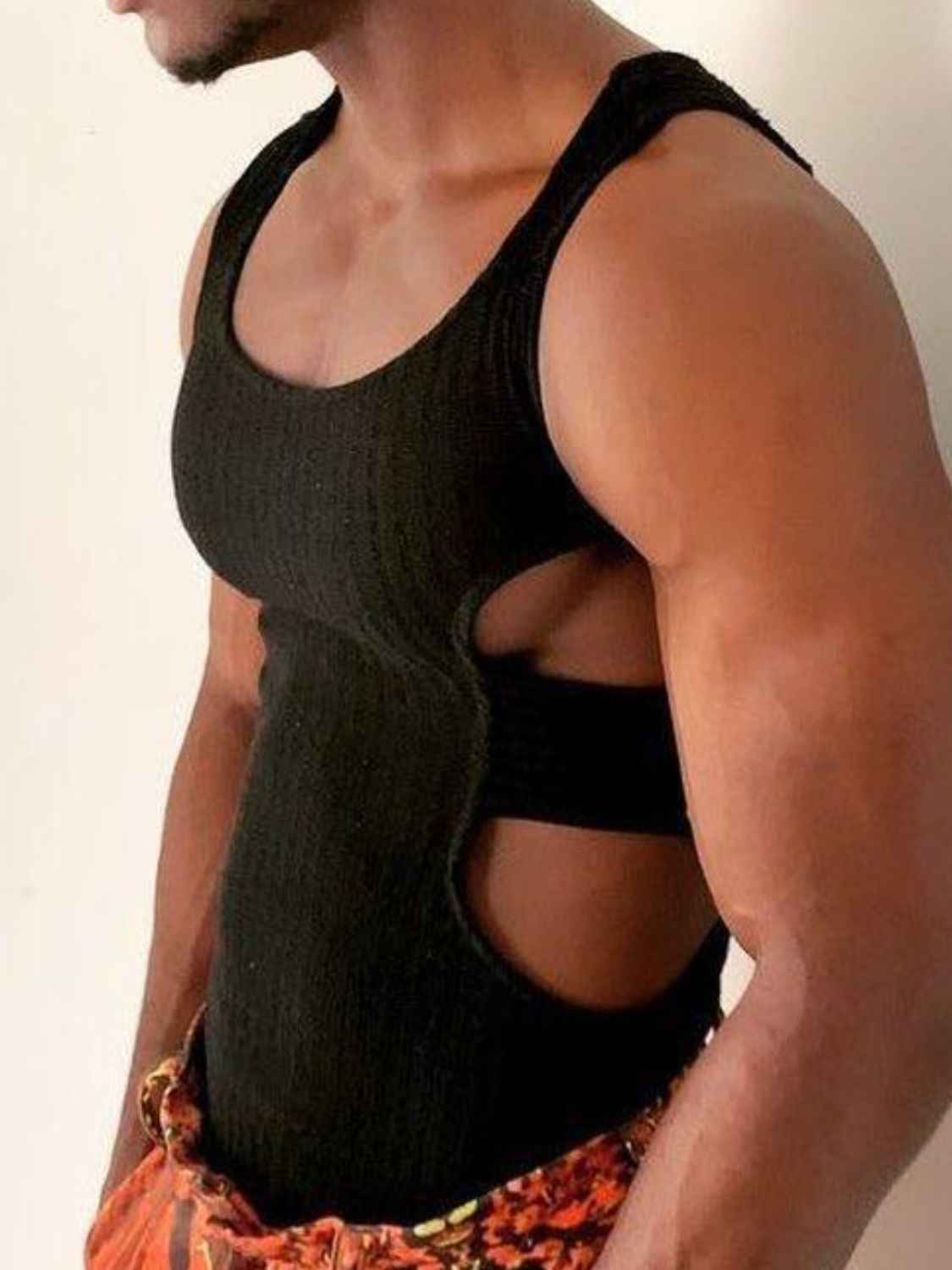 Men's Side Cutout Round Neck Tank - Damned Threads