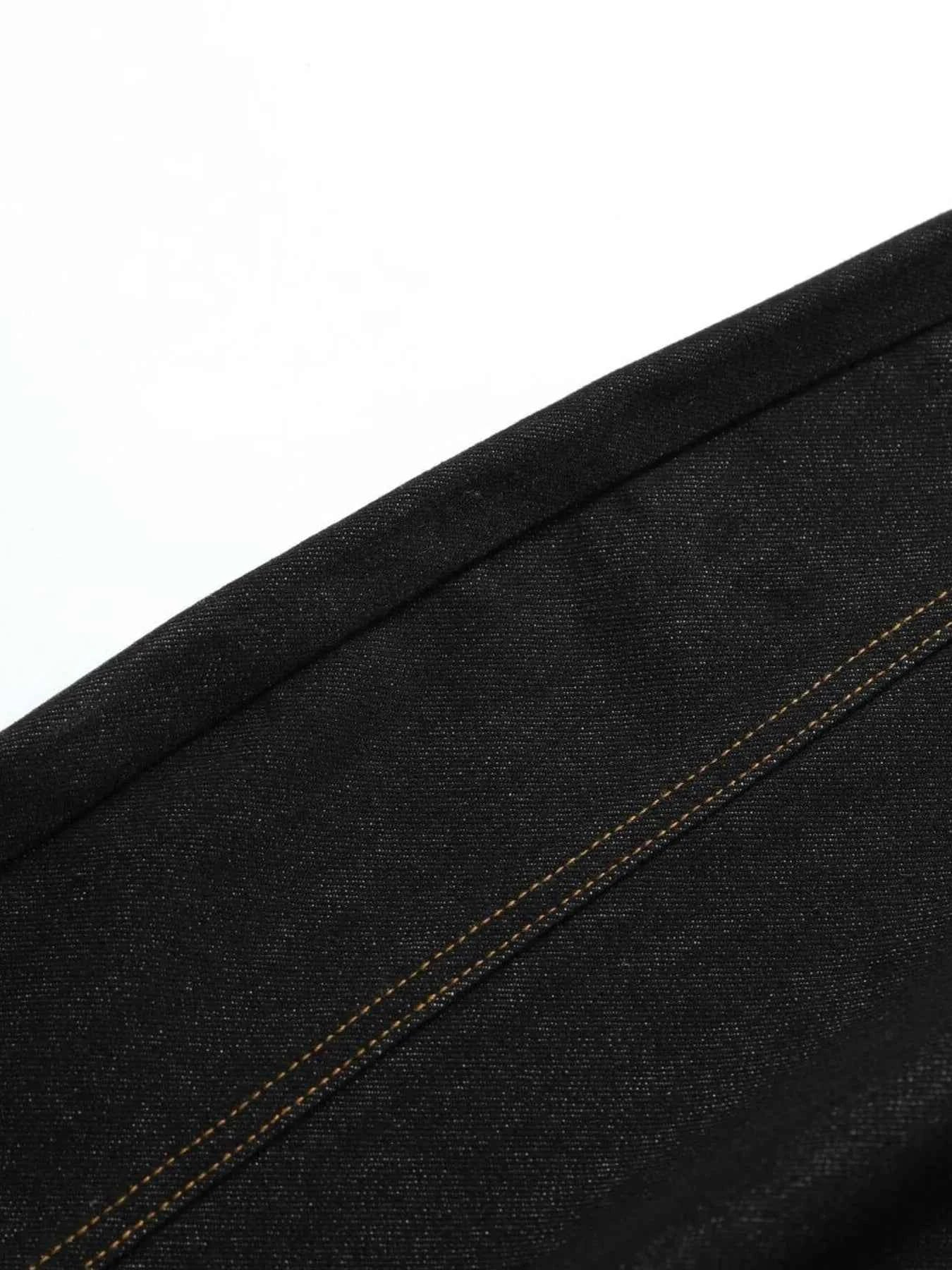 Men's Embroidered Pocket Curved Jeans