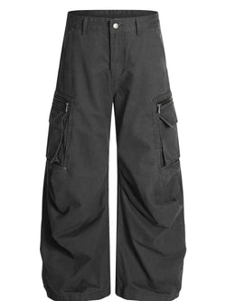 Men's Cargo Curved Pants with Multi Pockets