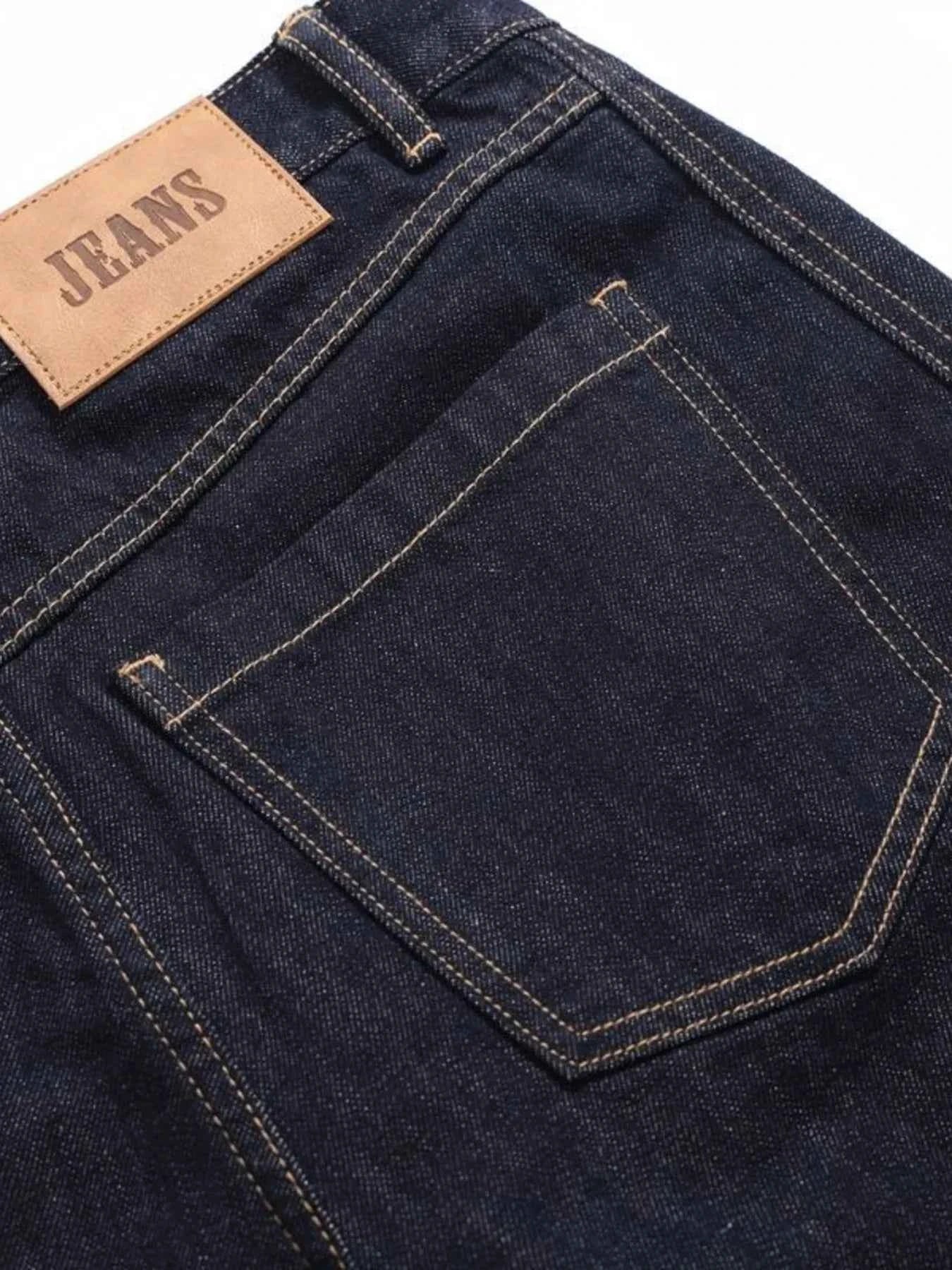 Men's Wide Leg Contrast Stitch Jeans