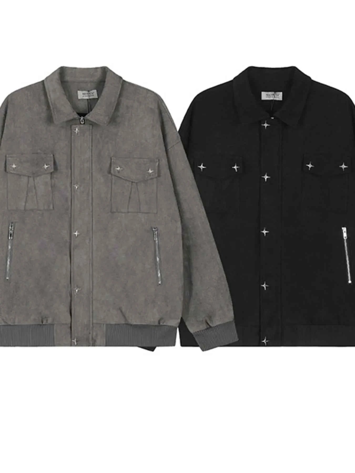 Men's Collared Neck Long Sleeve Jacket