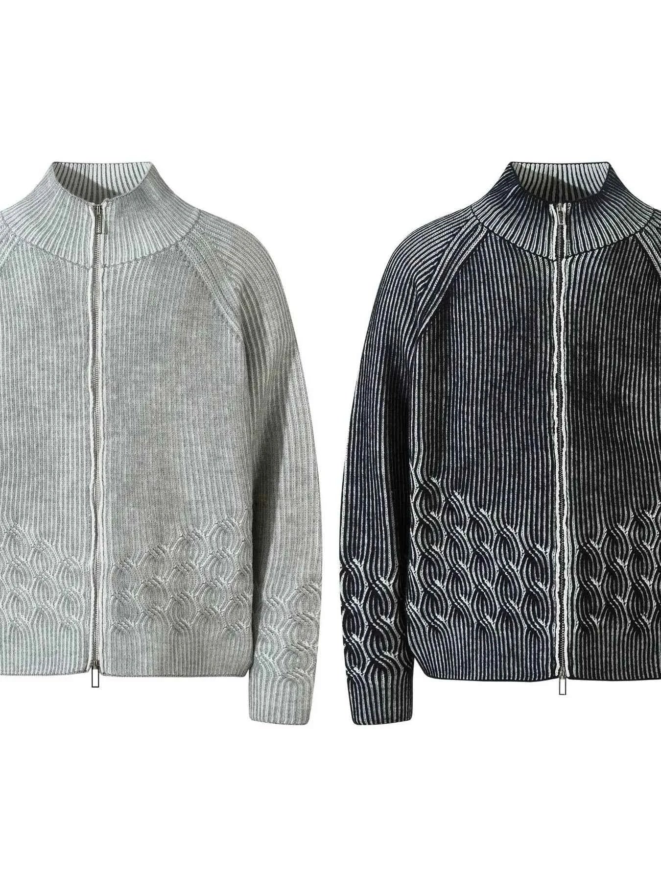 Men's Ribbed Zip-Up Cardigan