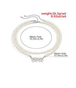 Gross Double Layer Pearl Necklace - Damned Threads