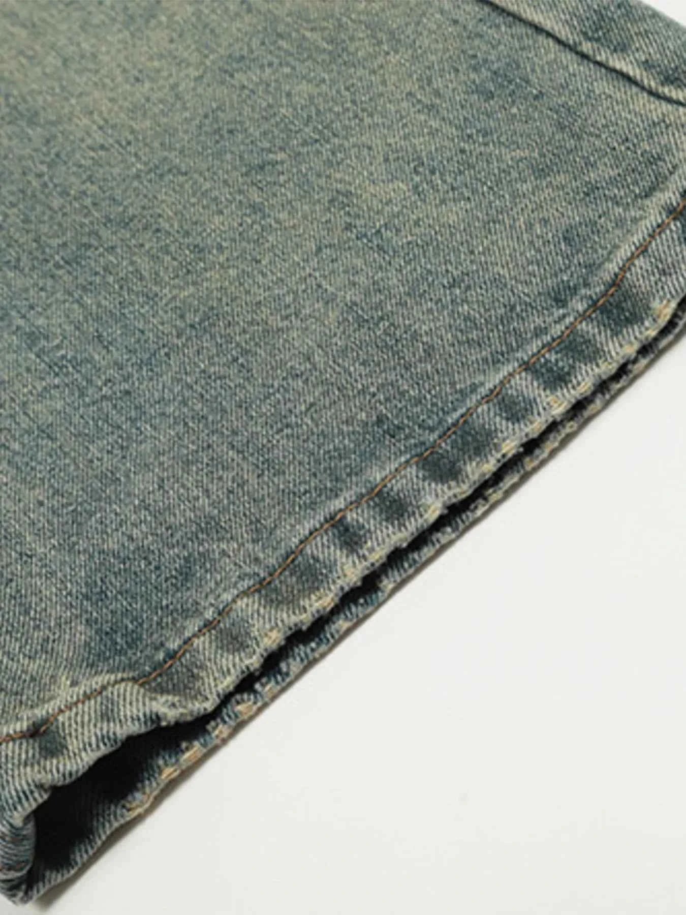 Men's Distressed Straight Leg Jeans