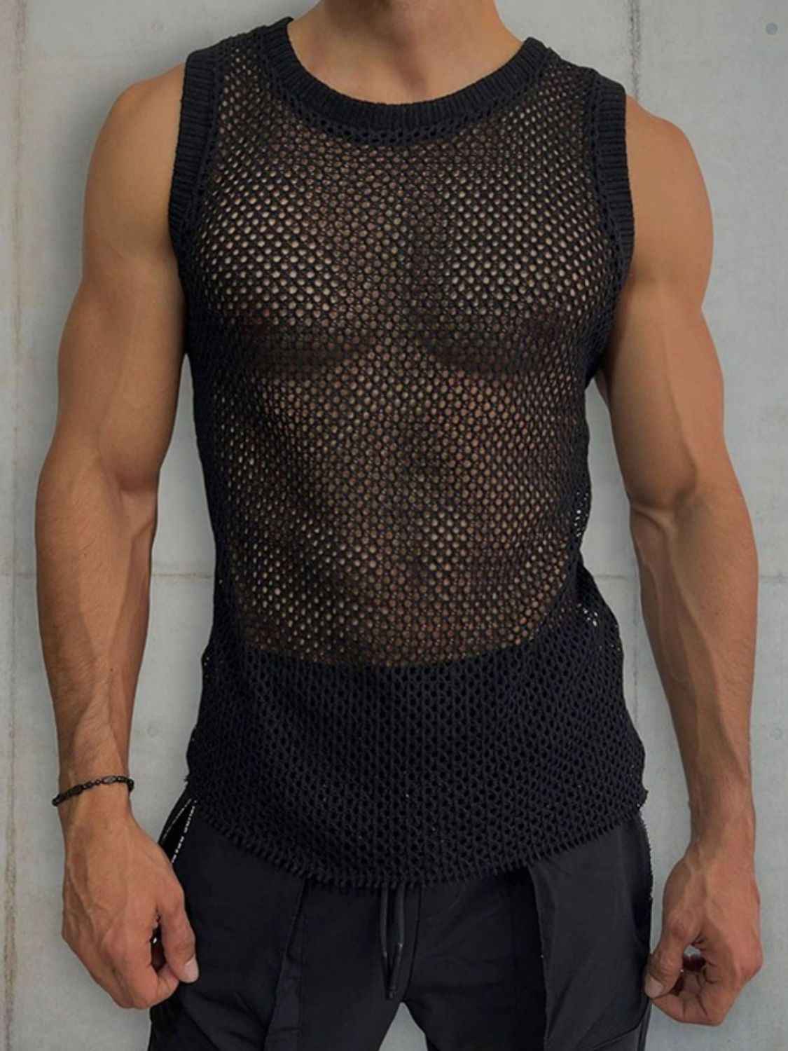 Men's Sleeveless Sheer Knit Top - Damned Threads