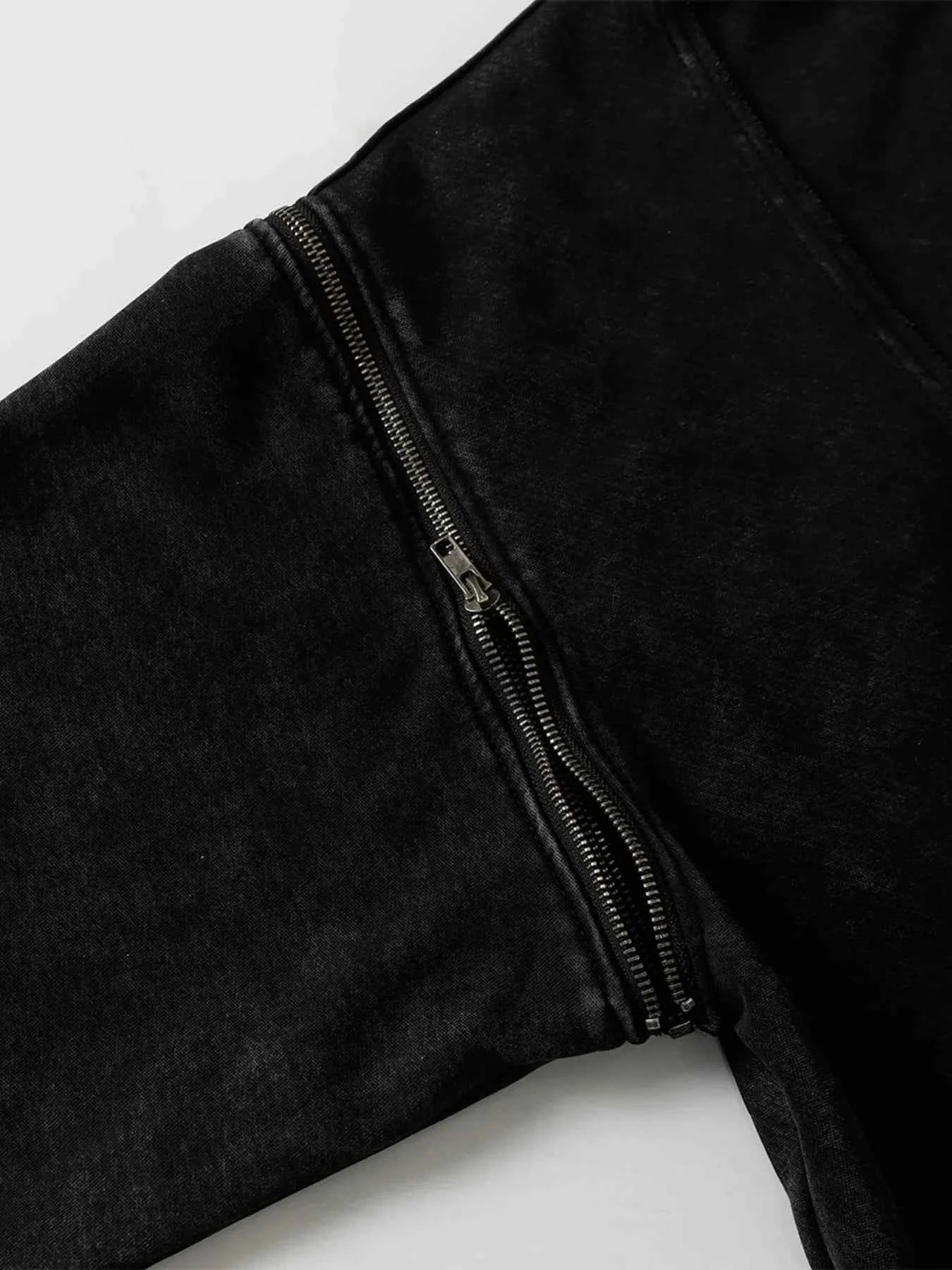 Men's Studded Zip Up Oversized Hoodie