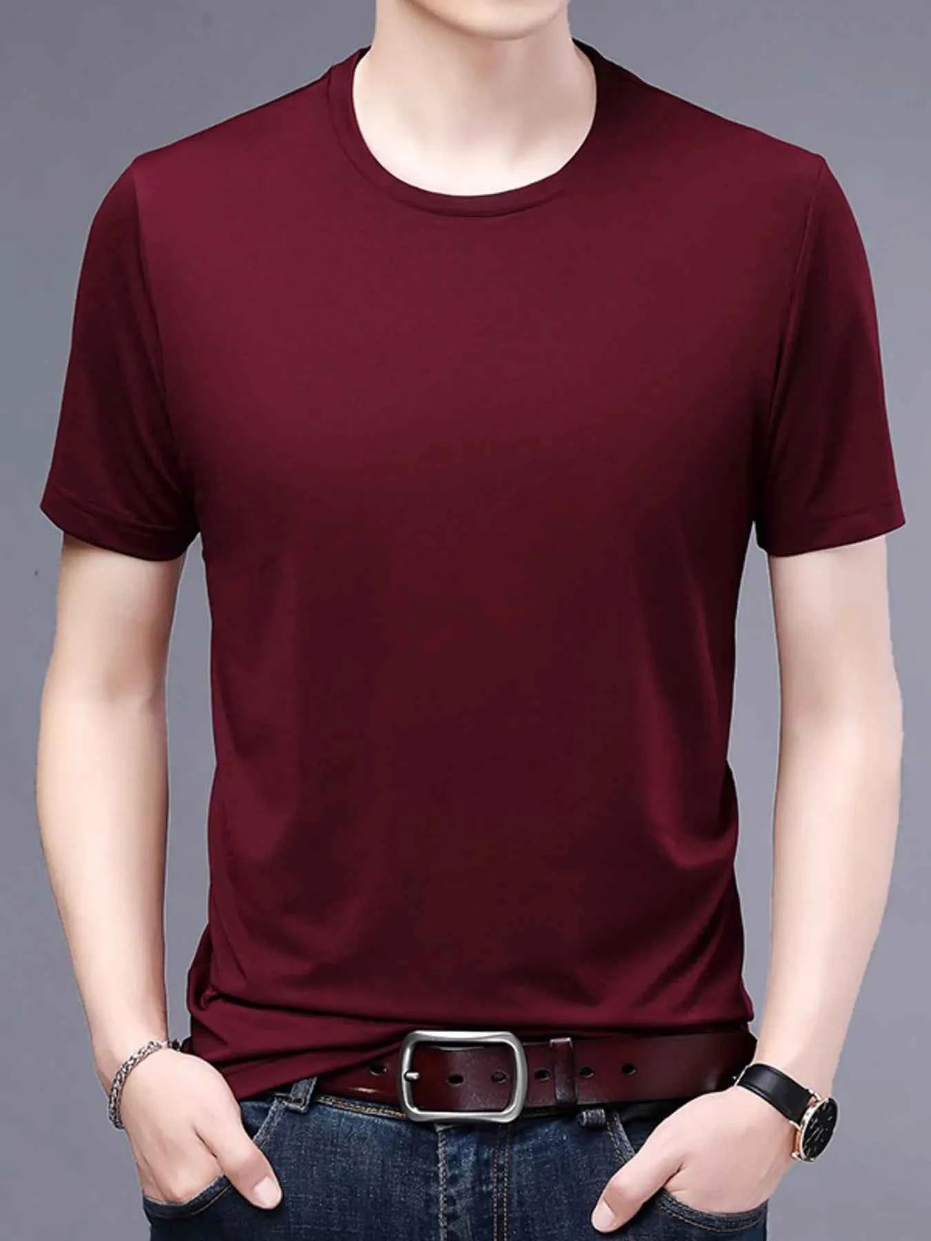 Men's Plus Size Classic Crew Neck Basic T-Shirt