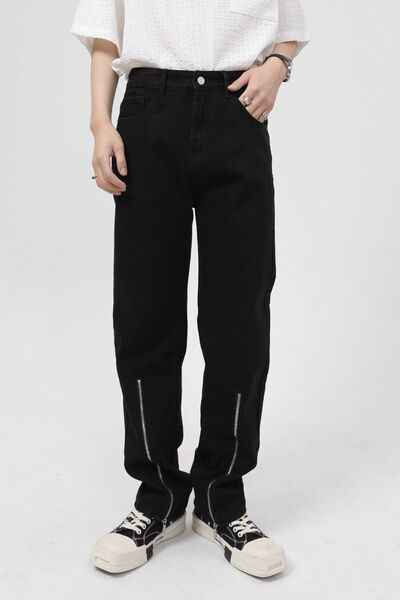 Pocketed Jeans with Zipper - Damned Threads