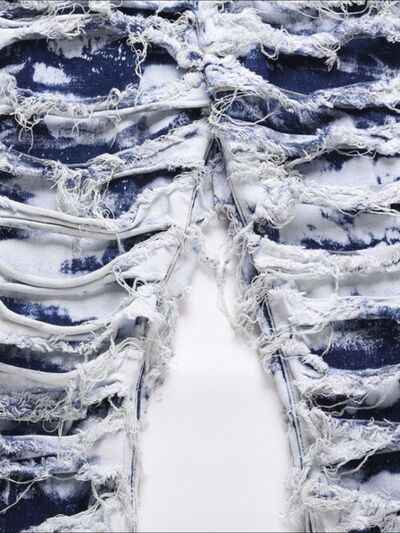 Men's Distressed Raw Hem Straight Jeans - Damned Threads