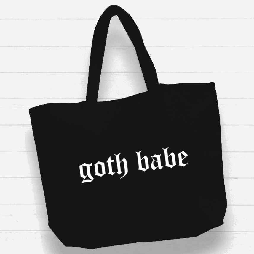 Beach Bag / XL Tote Bag - "goth babe" - Damned Threads