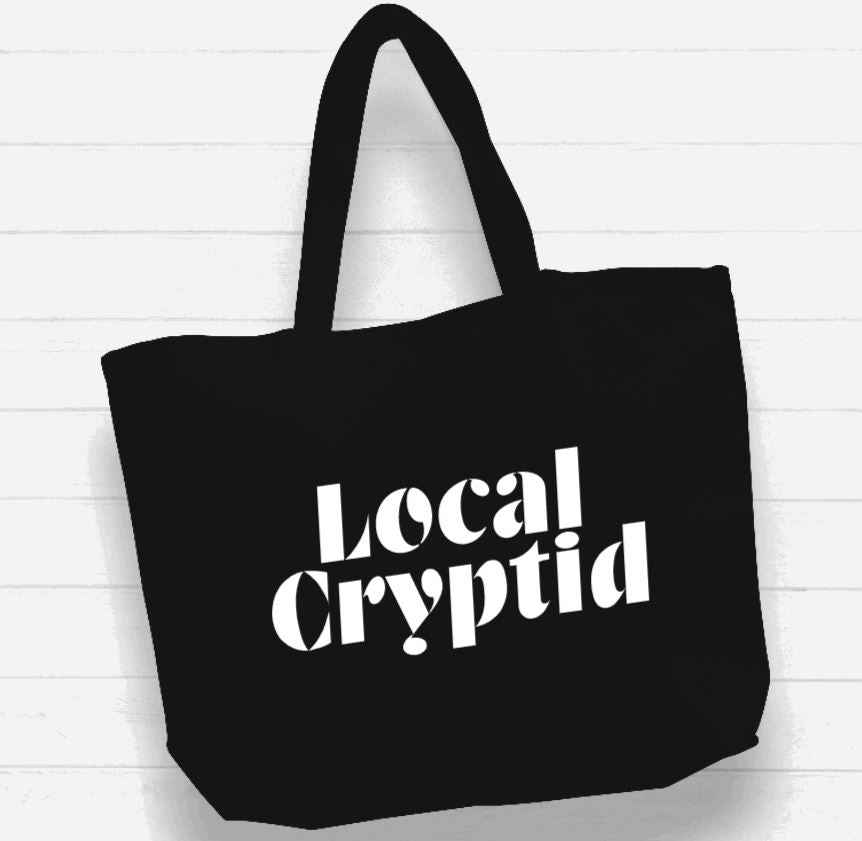 Beach Bag / XL Tote Bag - "local cryptid" - Damned Threads