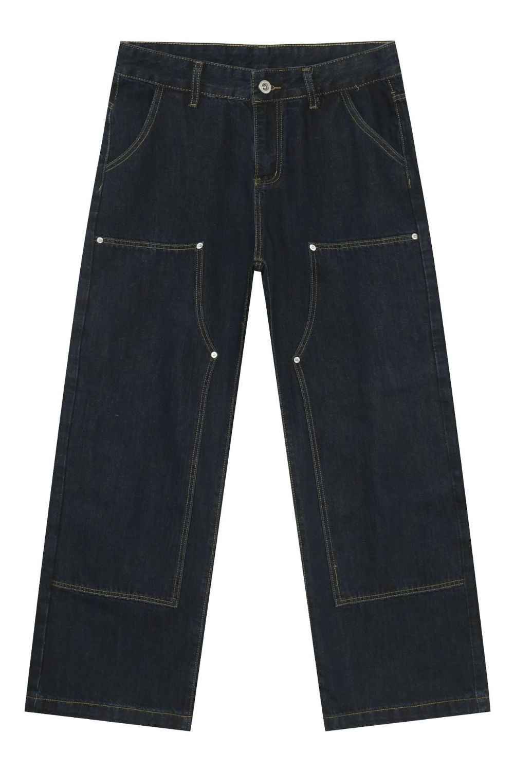 Men's Wide Straight Leg Jeans with Pockets - Damned Threads
