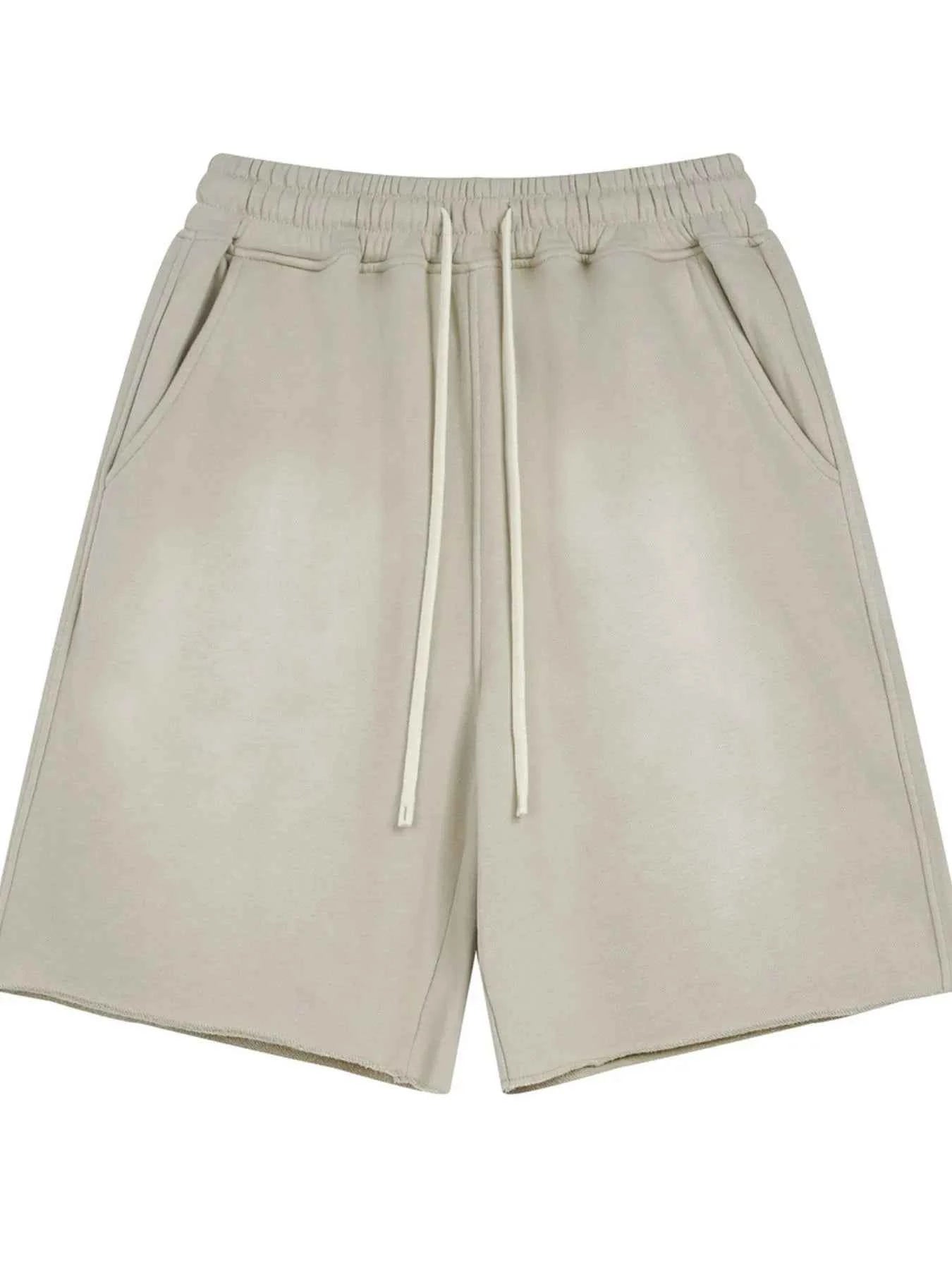 Men's Raw Edge Drawstring Casual Shorts