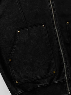Men's Studded Zip Up Oversized Hoodie