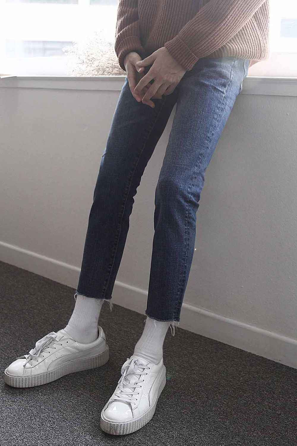 Men's Frayed Hem Skinny Jeans - Damned Threads