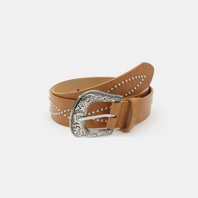 PU Leather Rhinestone Belt - Damned Threads