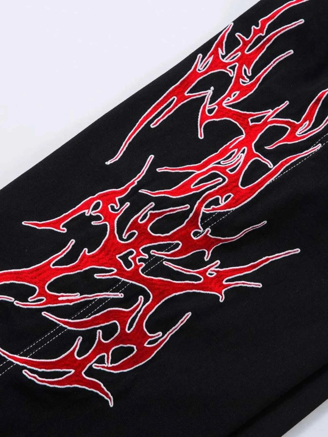 Men's Lightning Pattern Wide leg Jeans