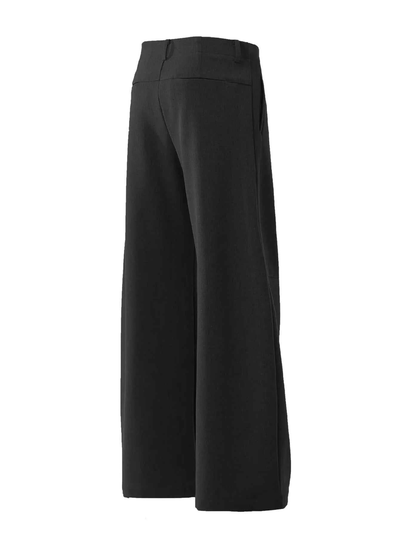 Men's High Waist Pleated Curved Pants
