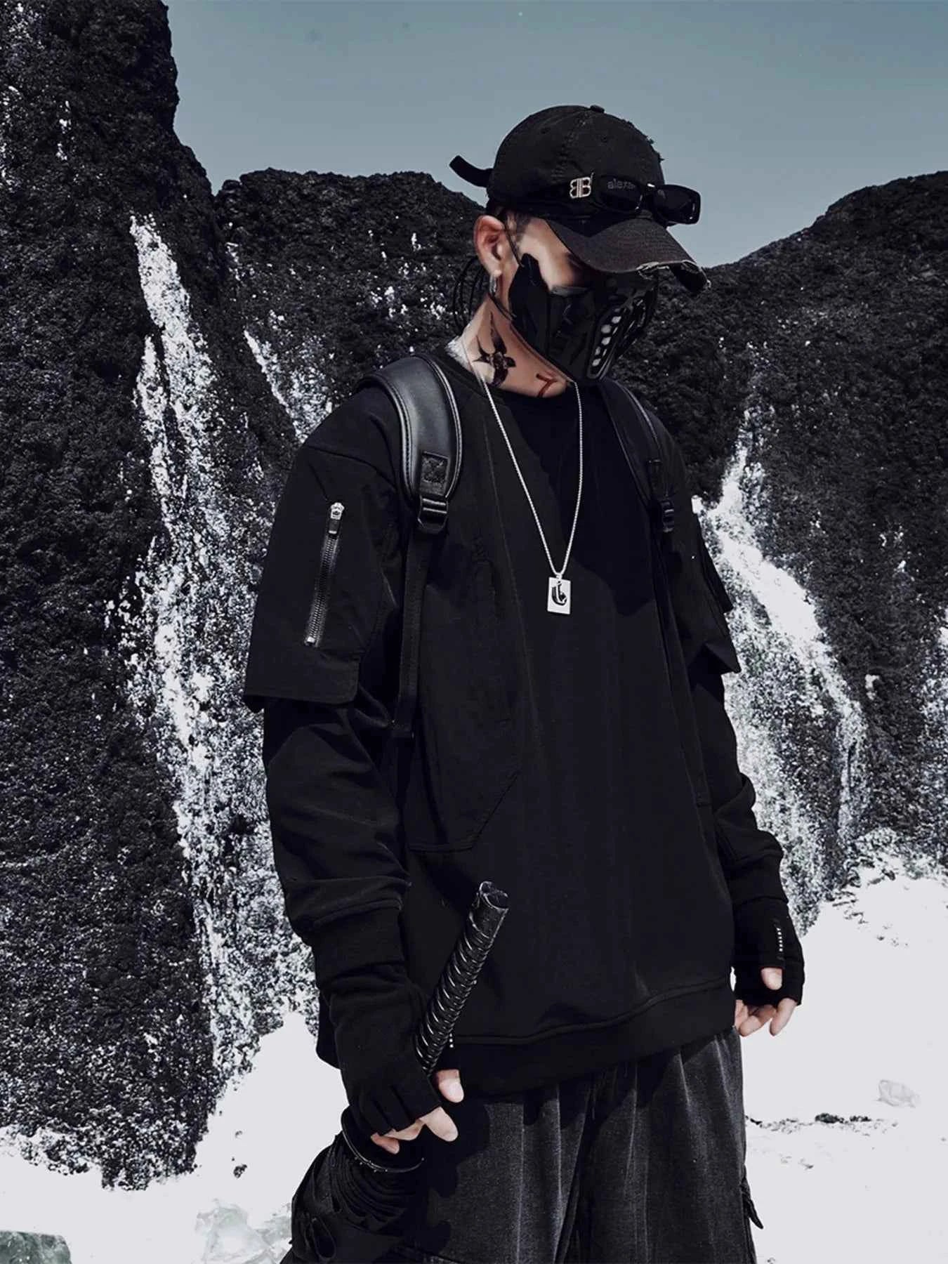 Men's Plus Size Oversized Layered Sleeve Sweatshirt