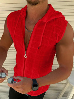 Men's  Zip Up Sleeveless Hooded Top - Damned Threads