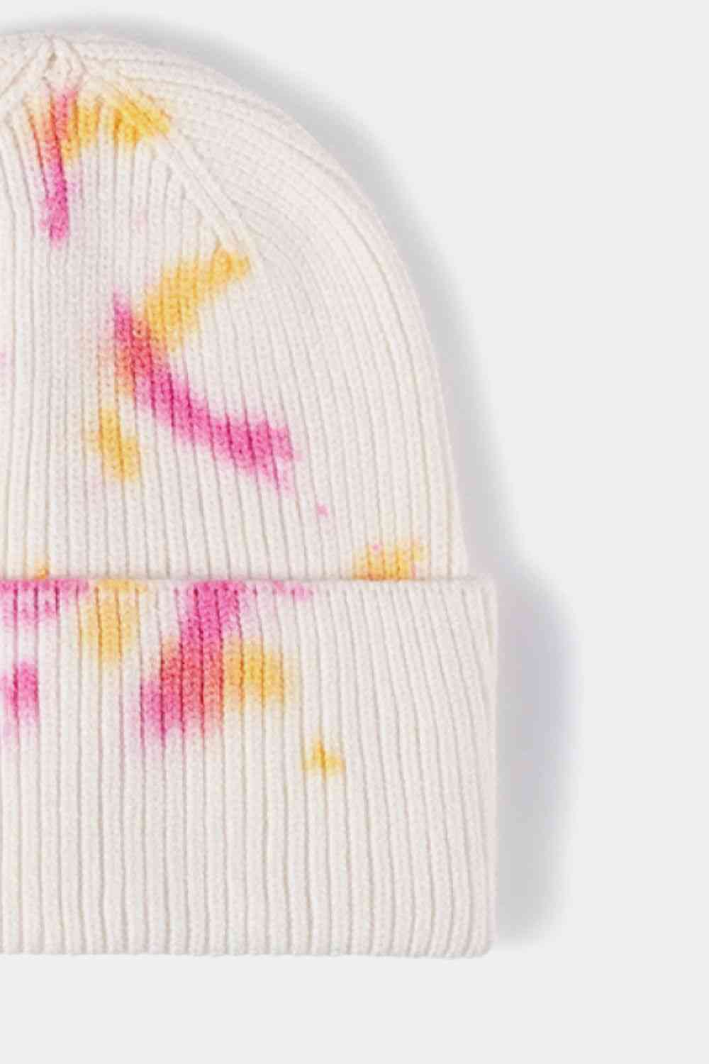 Tie-Dye Cuffed Rib-Knit Beanie Hat - Damned Threads
