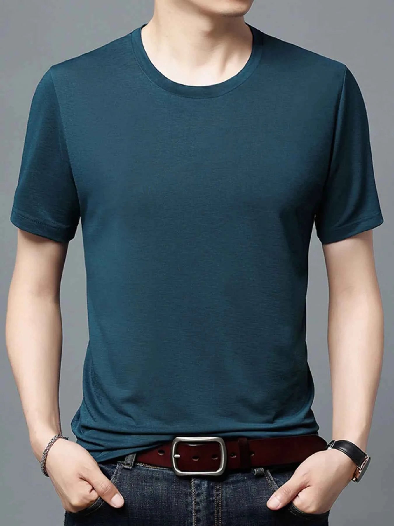 Men's Plus Size Classic Crew Neck Basic T-Shirt