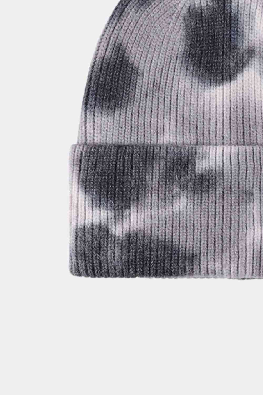 Tie-Dye Cuffed Rib-Knit Beanie Hat - Damned Threads